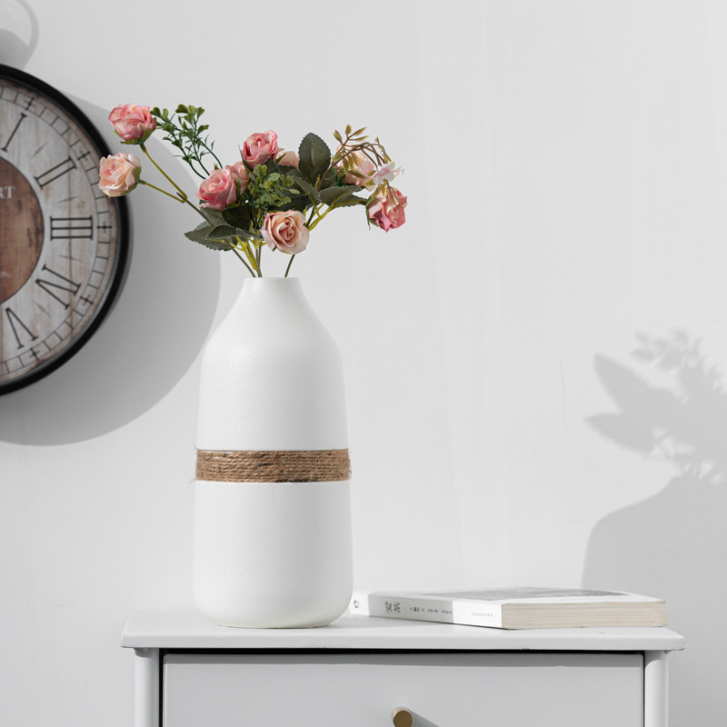 Ceramic hemp rope large vase simple and modern style flower arrangement craft home decoration