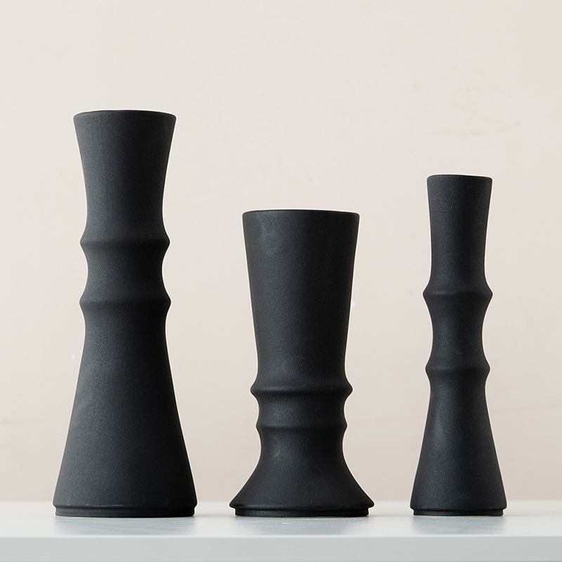 Modern simple bamboo joint ceramic vase light luxury high-end decoration home decorations